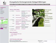 Tablet Screenshot of ev-kirche-moehringen.de